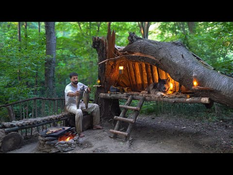 3 Days SOLO SURVIVAL CAMPING In Rain Forest Catch and Cook