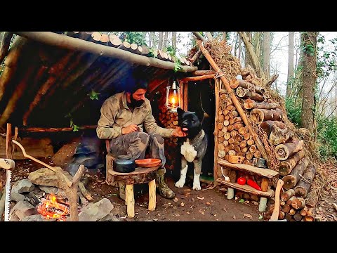 Caught in a Storm Building Bushcraft Survival Shelter