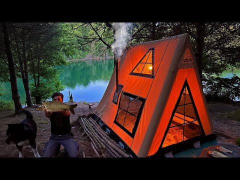 3 DAYS solo survival CAMPING CATCH and COOK FISHING