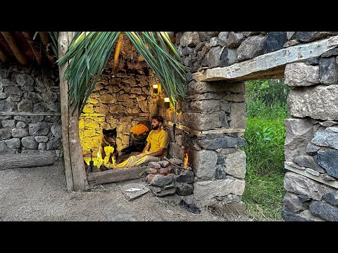 Bushcraft Building a Stone House Survival in a 100 Year old