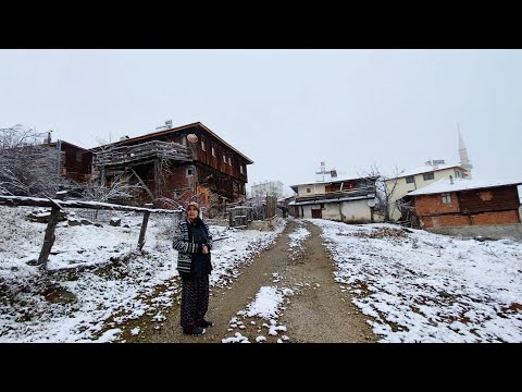 Köyde Karlı Soğuk Kış Günü Türkiye Köyünde Yaşam Köy Hayatı