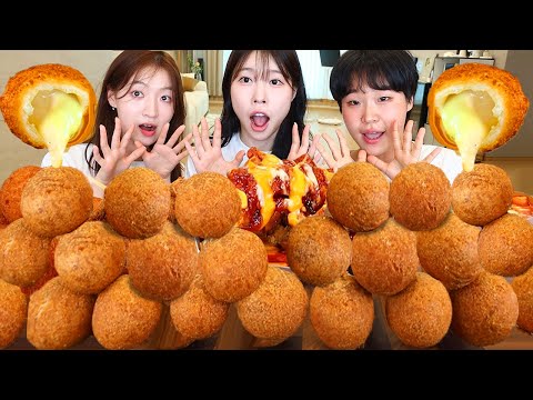 ASMR MUKBANG 떡볶이 핫치즈싸이순살 앙념치킨 치즈볼 핫도그 먹방 레시피 SEASONED