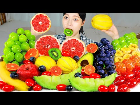 ASMR MUKBANG 다양한 과일 먹방 레시피 샤인머스켓 메론 자몽 참외 EXOTIC FRUITS