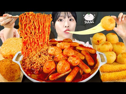 ASMR MUKBANG 직접 만든 떡볶이 핫도그 치즈볼 먹방 레시피 Tteokbokki AND FRIED