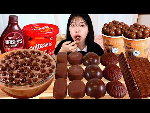 ASMR MUKBANG 초콜릿 디저트 초코 아이스크림 몰티져스 버터떡 먹방 레시피 CHOCOLATE