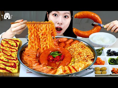 ASMR MUKBANG 직접 만든 부대찌개 소세지 계란말이 집밥 먹방 레시피 KOREAN FOOD AND