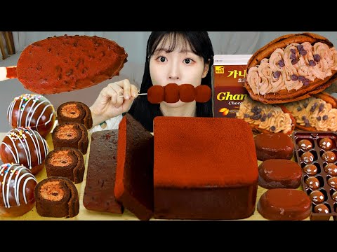 ASMR MUKBANG 초콜릿 디저트 초코 푸딩 아이스크림 마카롱 먹방 레시피 CHOCOLATE