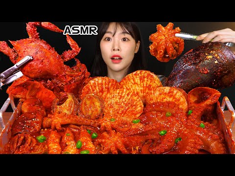 ASMR 해물찜 먹방 가리비 문어 낙지 킹크랩 전복 새우 홍합 MUKBANG SEAFOOD KING