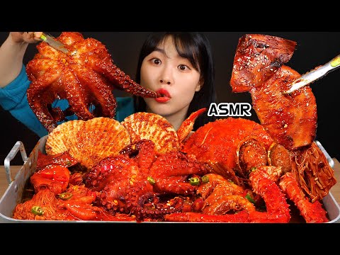 ASMR 해물찜 먹방 가리비 문어 킹크랩 전복 새우 홍합 오징어 MUKBANG SEAFOOD KING