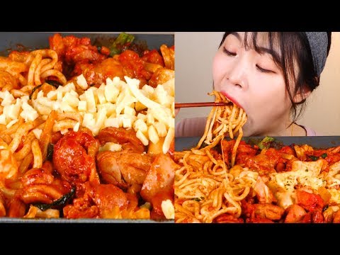 ENG 해적닭갈비 치즈추가 우동사리 볶음밥은 필수 리얼사운드 먹방 Spicy Stir fried