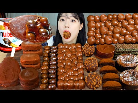 ASMR MUKBANG 초콜릿 디저트 초코 아이스크림 케이크 먹방 레시피 CHOCOLATE DESSERT