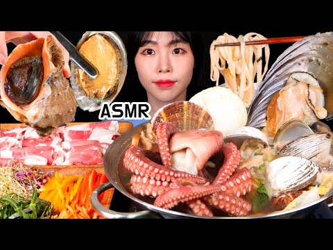 ASMR 해물탕 칼국수 월남쌈 먹방 MUKBANG SEAFOOD STEW SPRING ROLL KOREAN