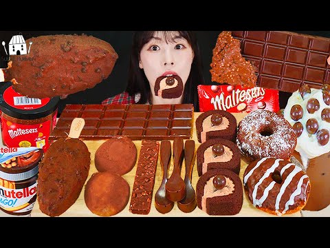 ASMR MUKBANG 초콜릿 디저트 초코 아이스크림 먹방 레시피 CHOCOLATE DESSERT ICE