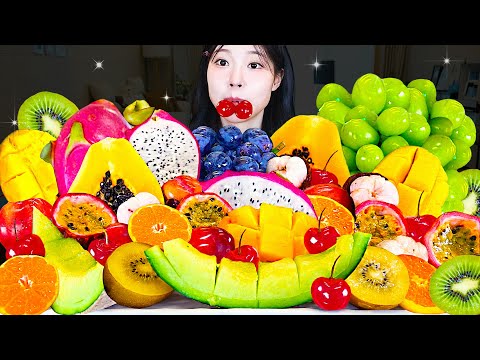ASMR MUKBANG 다양한 과일 먹방 레시피 샤인머스켓 망고 멜론 용과 EXOTIC FRUITS