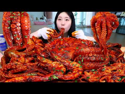 ASMR MUKBANG 직접 만든 매운 대왕 해물찜 씨푸드 보일 꽃게 킹타이거새우 문어 전복 먹방 레시피