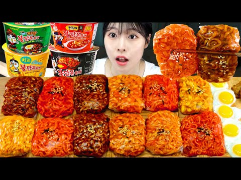 ASMR MUKBANG 직접 만든 불닭볶음면 불닭쌈 먹방 레시피 FIRE NOODLES EATING AND