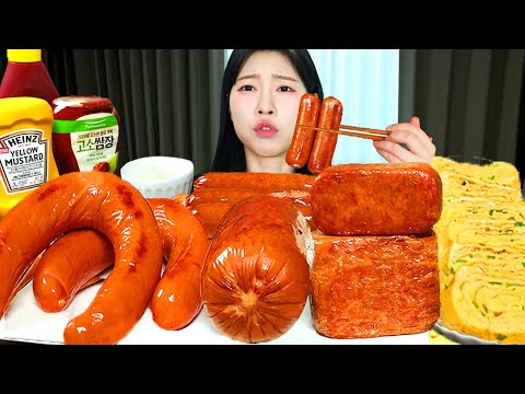 ASMR MUKBANG 직접 만든 킬바사 소세지 통 스팸 계란말이 먹방 레시피 FRIED SAUSAGE