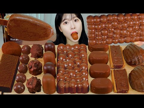 ASMR MUKBANG 초콜릿 디저트 초코 아이스크림 마카롱 먹방 레시피 CHOCOLATE DESSERT