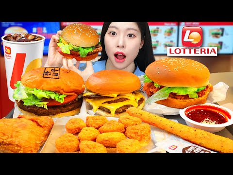ASMR MUKBANG 햄버거 양념치킨 치즈스틱 먹방 레시피 FRIED CHICKEN AND