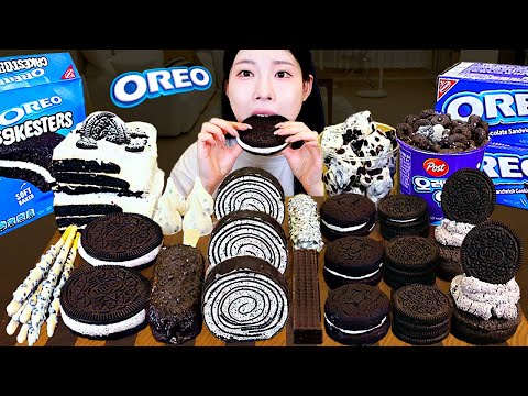 ASMR MUKBANG 오레오 디저트 오레오 아이스크림 케이크 쿠키 마카롱 먹방 레시피 OREO
