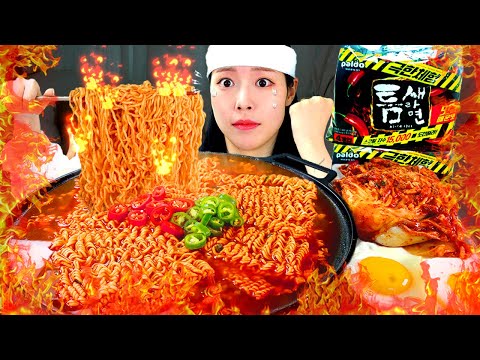 ASMR MUKBANG 직접 만든 매운 틈새라면 먹방 레시피 FIRE NOODLES CHALLENGE