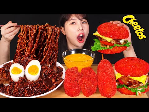 ASMR MUKBANG 직접 만든 짜짜로니 치토스 양념치킨 핫도그 햄버거 먹방 레시피 FRIED