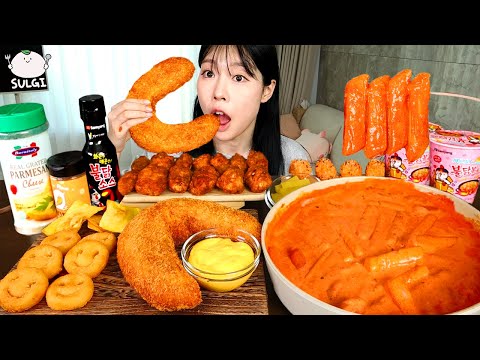 ASMR MUKBANG 직접 만든 불닭 로제 떡볶이 킬바사 소세지 핫도그 양념치킨 먹방 레시피 FIRE