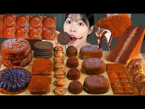 ASMR MUKBANG 초콜릿 디저트 초코 아이스크림 케이크 먹방 레시피 CHOCOLATE DESSERT