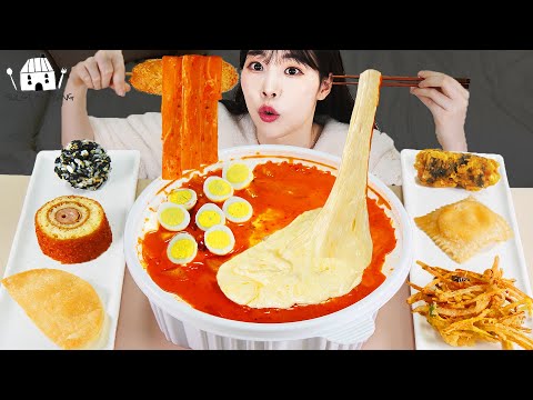 ASMR MUKBANG 엽떡 로제 떡볶이 튀김 먹방 레시피 FRIED CHICKEN AND