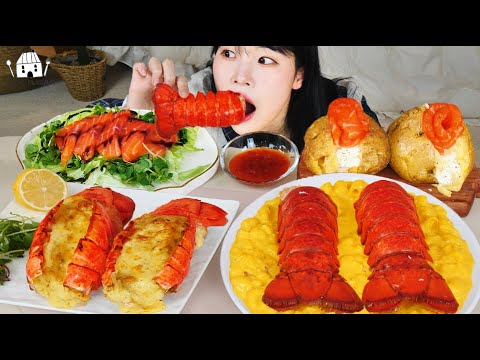 ASMR 직접 만든 맥앤 치즈 랍스터 연어 먹방 레시피 MUKBANG SEAFOOD LOBSTER