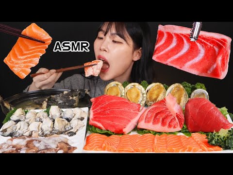 ASMR 해물 먹방 낙지 연어 전복 참치 굴 MUKBANG SEAFOOD OCTOPUS SALMON