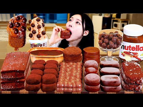 ASMR MUKBANG 초콜릿 디저트 초코 아이스크림 마카롱 케이크 먹방 레시피 CHOCOLATE