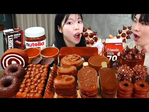ASMR MUKBANG 초콜릿 디저트 초코 아이스크림 케이크 먹방 레시피 CHOCOLATE DESSERT