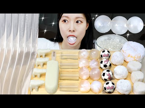 ASMR MUKBANG 투명 디저트 아이스크림 초콜릿 찹쌀떡 젤리 먹방 레시피 DESSERT ICE