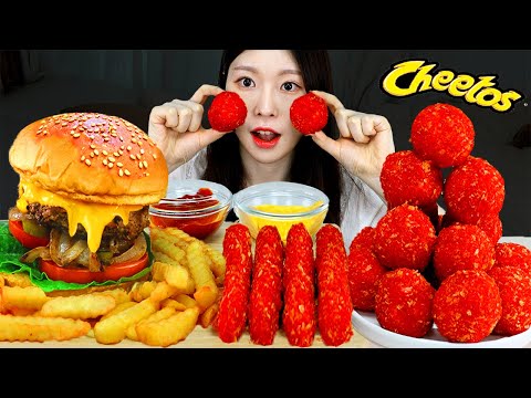 ASMR MUKBANG 직접 만든 치토스 치즈볼 치즈스틱 햄버거 먹방 레시피 FRIED CHEESE