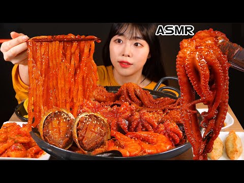 ASMR 해물찜 짬뽕 먹방 낙지 전복 새우 홍합 MUKBANG SEAFOOD OCTOPUS SCALLOP