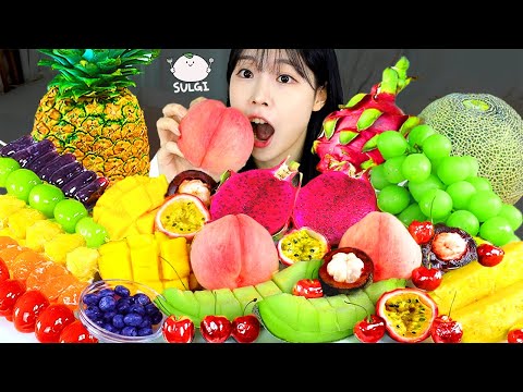 ASMR MUKBANG 다양한 과일 먹방 탕후루 레시피 멜론 파인애플 망고 용과 EXOTIC FRUITS