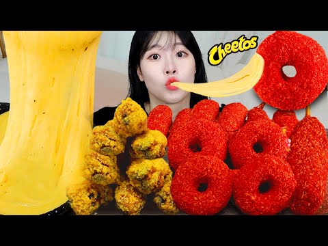 ASMR MUKBANG 직접 만든 치토스 치즈도넛 핫도그 양념치킨 치즈퐁듀 먹방 레시피 FRIED