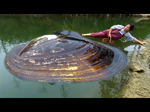The pearls in the river clam are enough for a beautiful