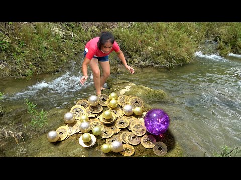 There are ancient coins in the river sand but I don t know