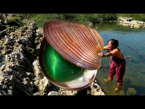 Today is so lucky since we found such a pearl clam