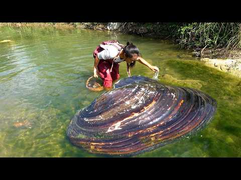 Something strange happened and each clam showed its back
