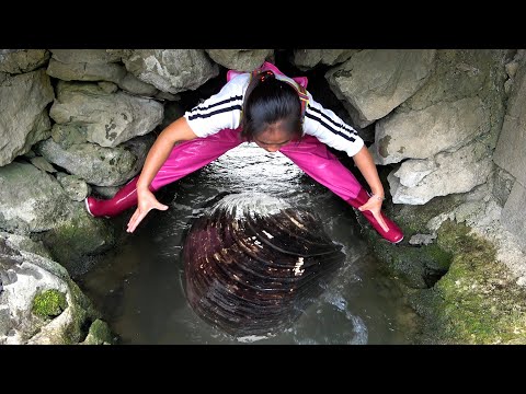 A beautiful woman crosses a bridge and suddenly a huge