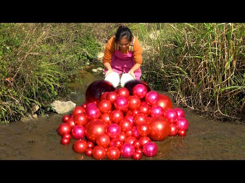 Digging out a pile of pearls in the clam they are all
