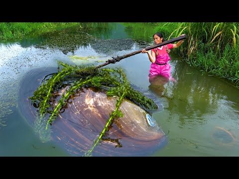 I discovered that all the big river clams are hiding here
