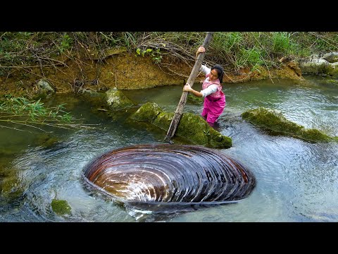 The water flow here is very fast but the pearls in the