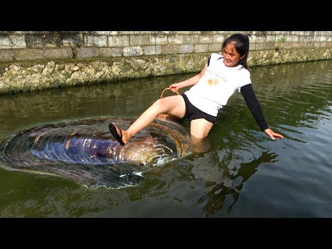 The beautiful woman jumped up with joy when she met a large