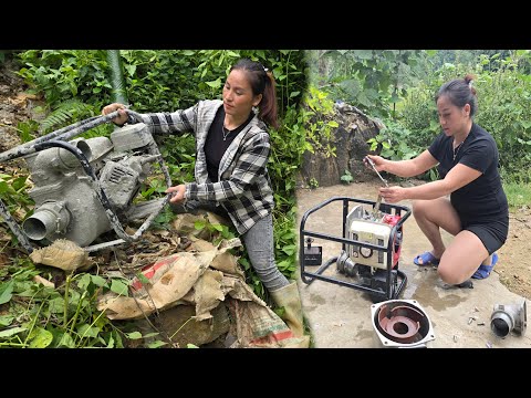 The girl goes looking for tools machines and trash to fix