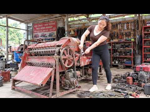 A beautiful young woman personally repairs and restores an