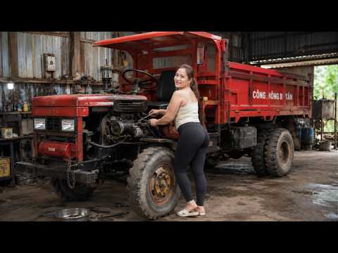 Timelapse 35 Days of a Genius Girl Repairing Agricultural